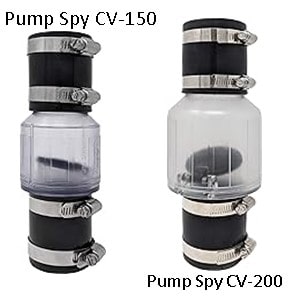 Pictured is the Pump Spy CV-150  1-1/2 inch and Pump Spy  CV-200  2 inch